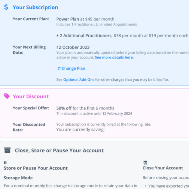 Subscription Info UI Revamp